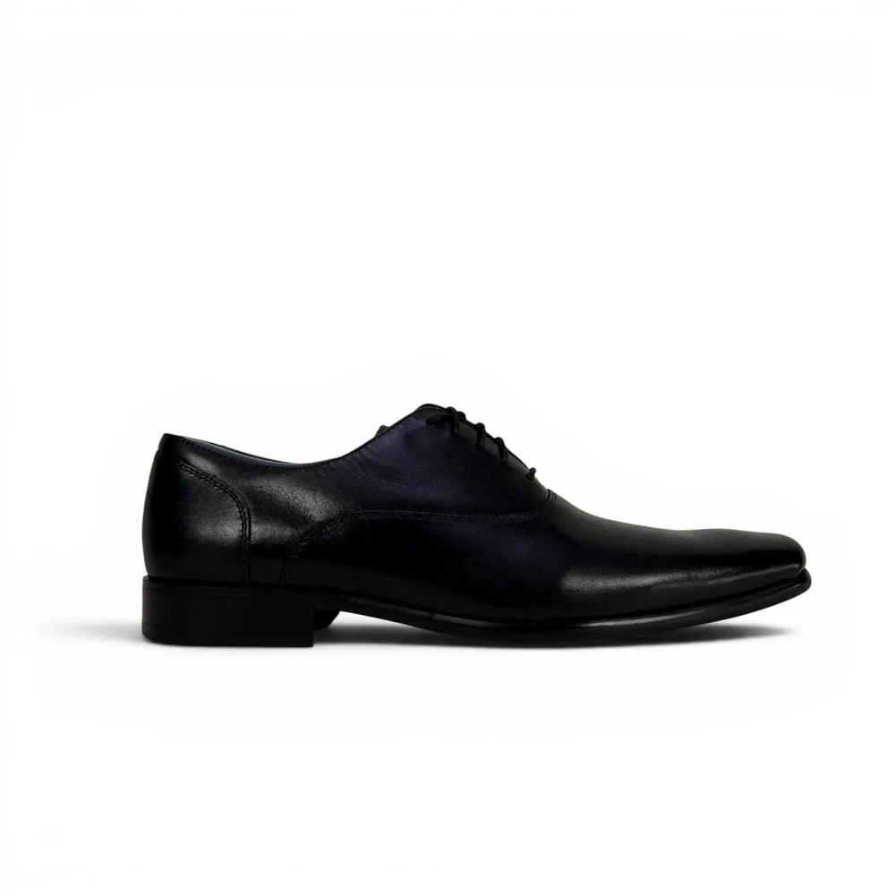 Florsheim Postino Oxford Plain Toe Bal Mens 10 D Black Leather Dress Shoes 15195